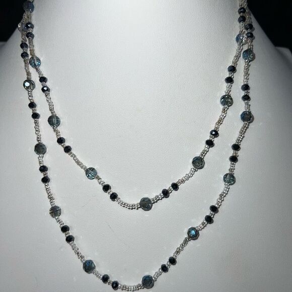 Vintage Double Layer Seed Bead Necklace - Picture 1 of 8